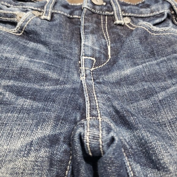 Guess Denim Jeans Dark Blue Distressed Knees Adjustable Waist Size 18 Months - Picture 3 of 7